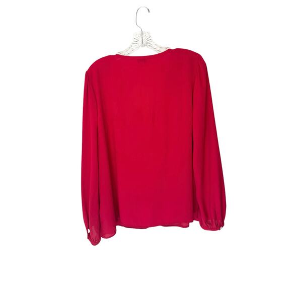 J.Crew Pink Office Work‎ Career Business Corporate V-Neck Blouse Large BK466 - Picture 7 of 11